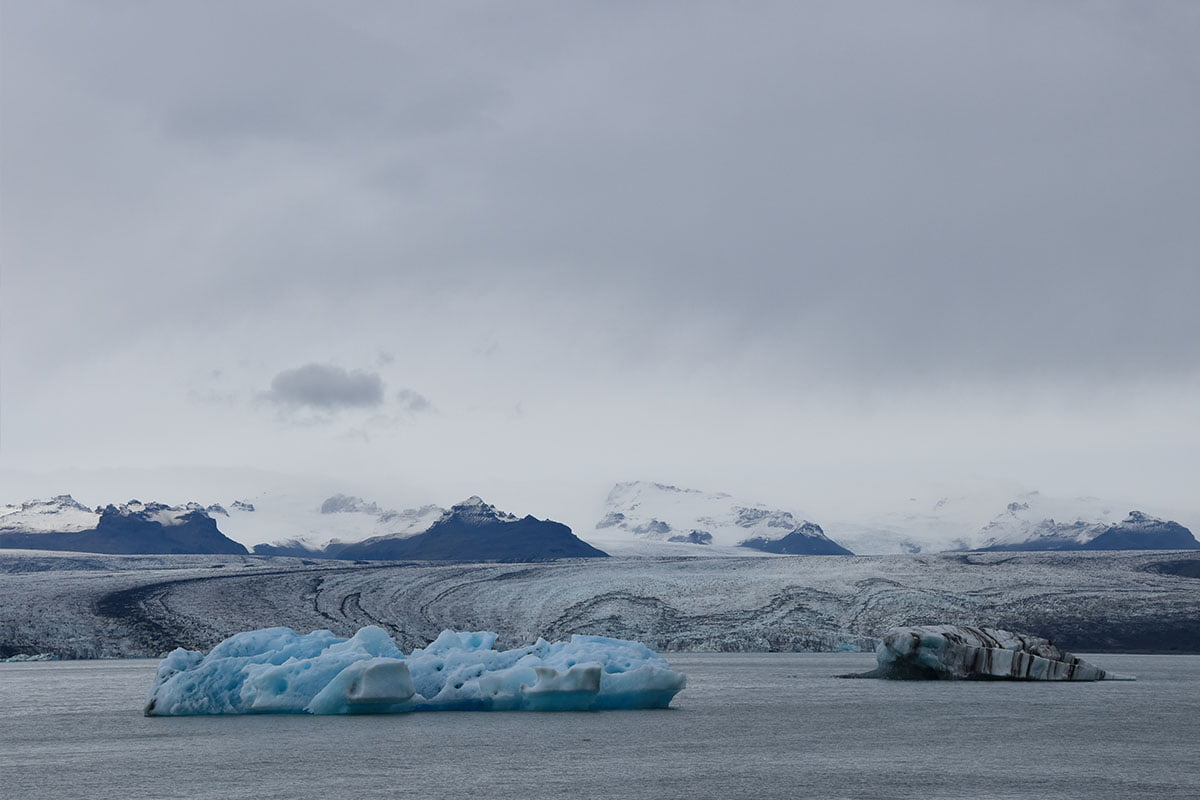 Het Jökulsárlón gletsjermeer in IJsland
