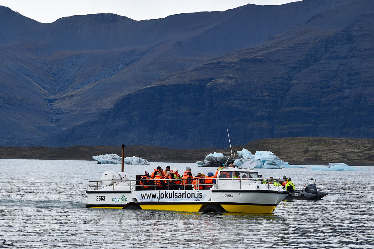 Boottocht over het Jökulsárlón gletsjermeer in IJsland