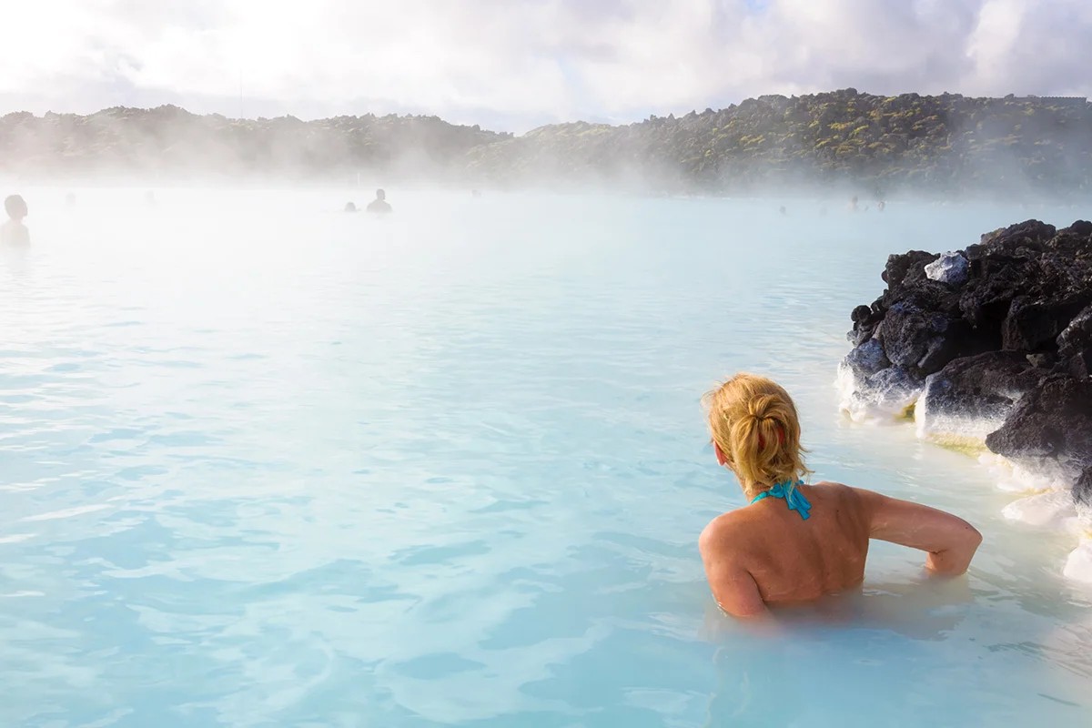 De warmwaterbronnen van de Blue Lagoon in IJsland