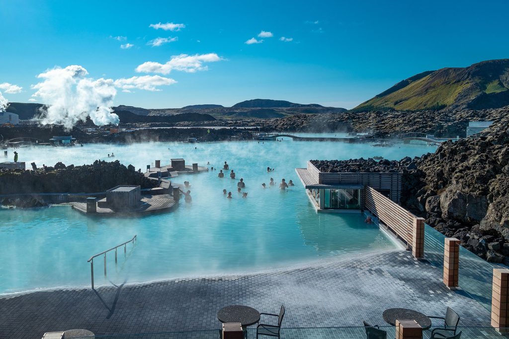 De warmwaterbronnen van de Blue Lagoon in IJsland