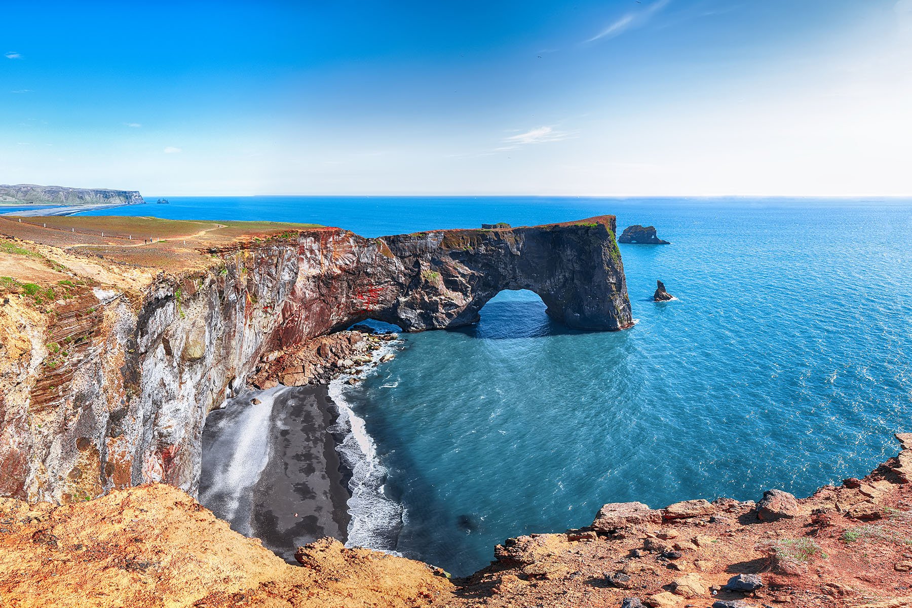 De Dyrhólaey kliffen in zuid IJsland