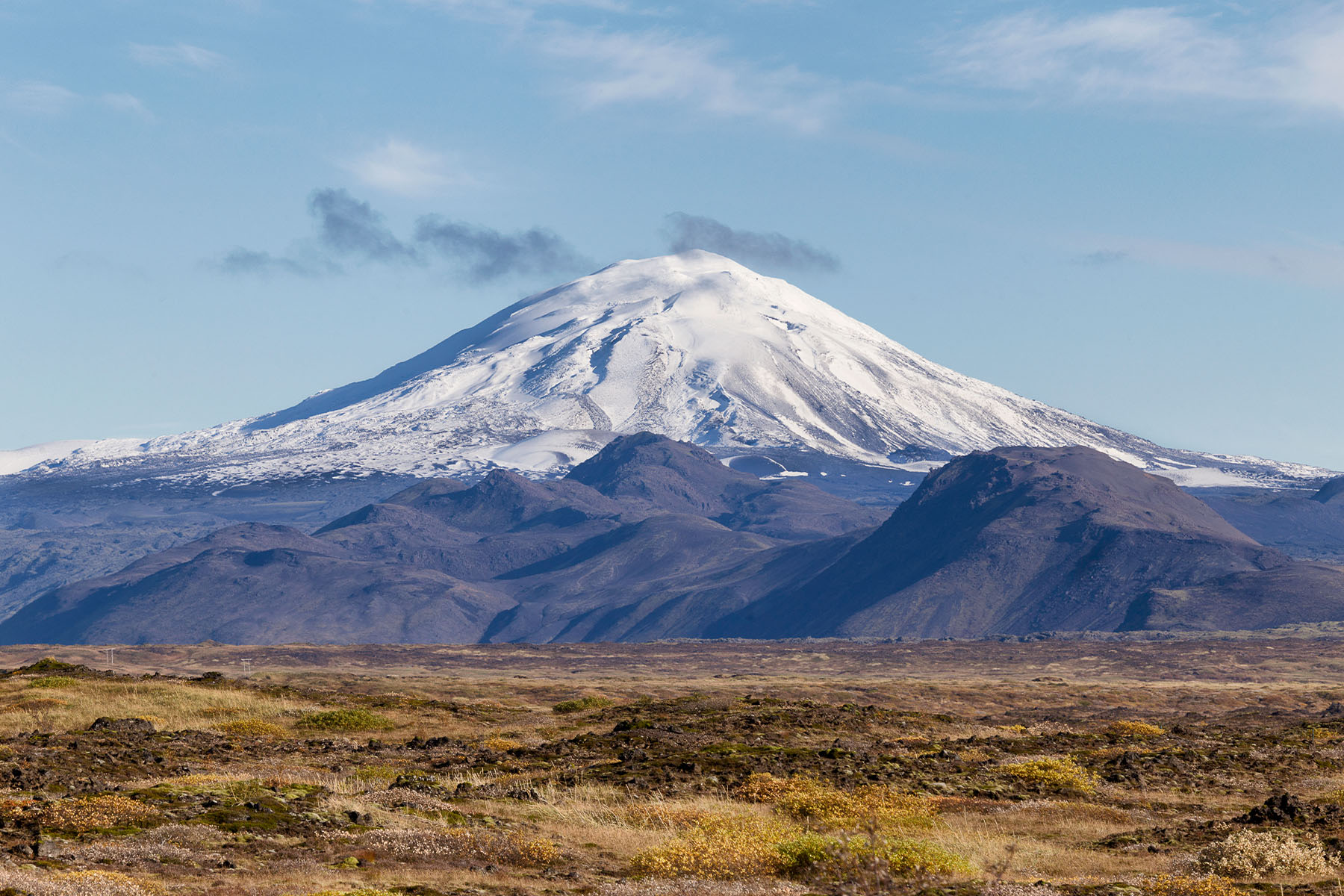 De Hekla vulkaan in IJsland