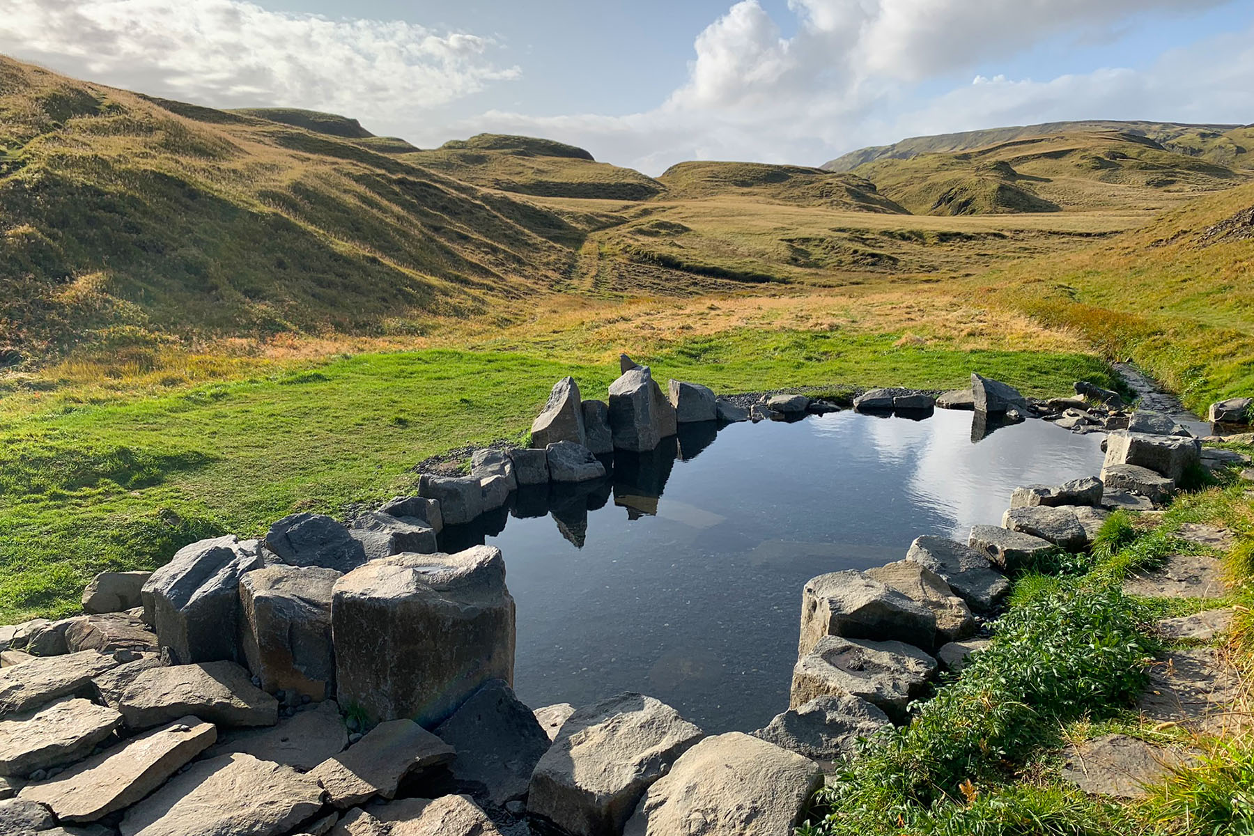 De Hrunalaug Hot Spring in IJsland