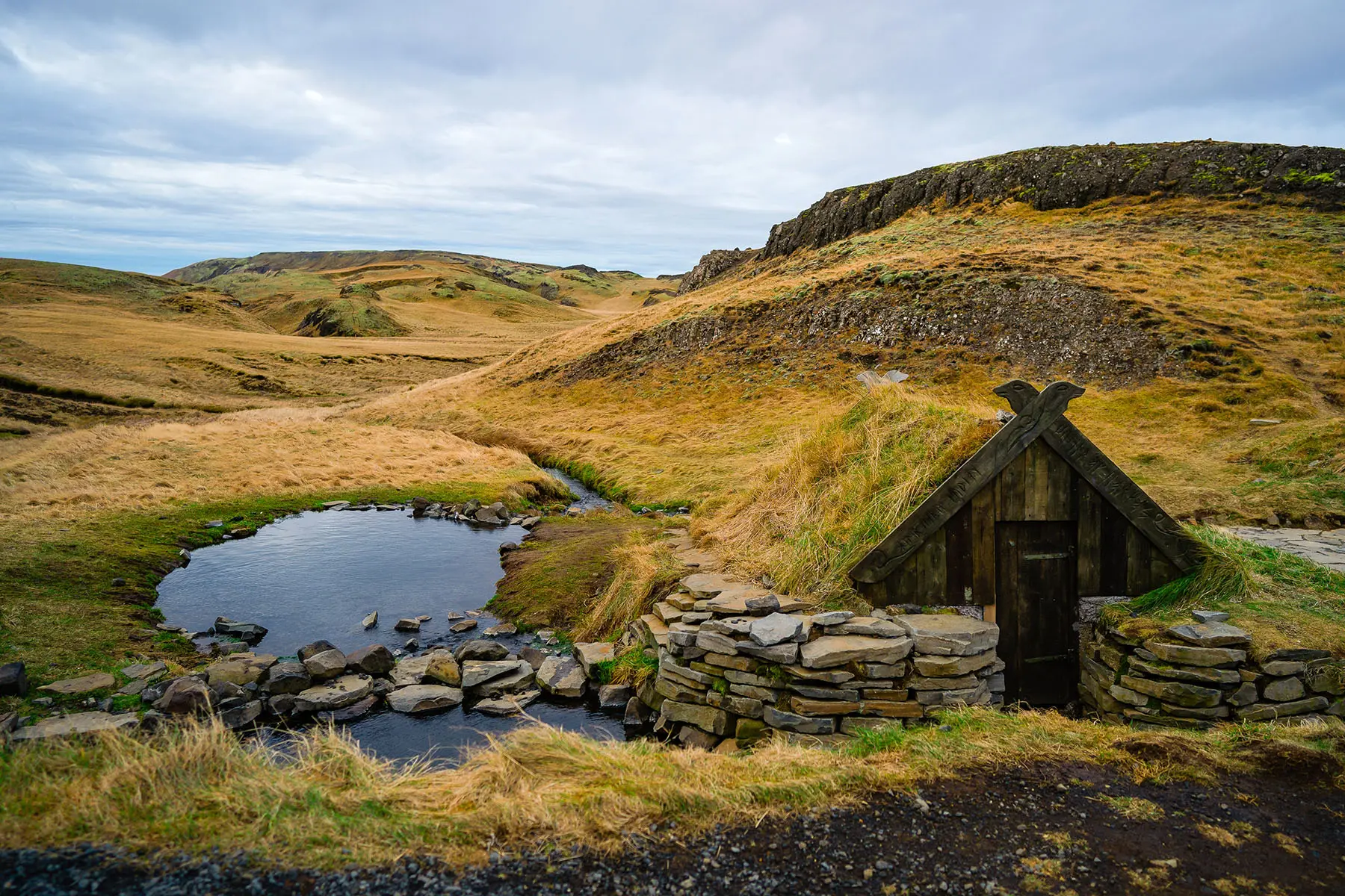 De Hrunalaug Hot Spring in IJsland