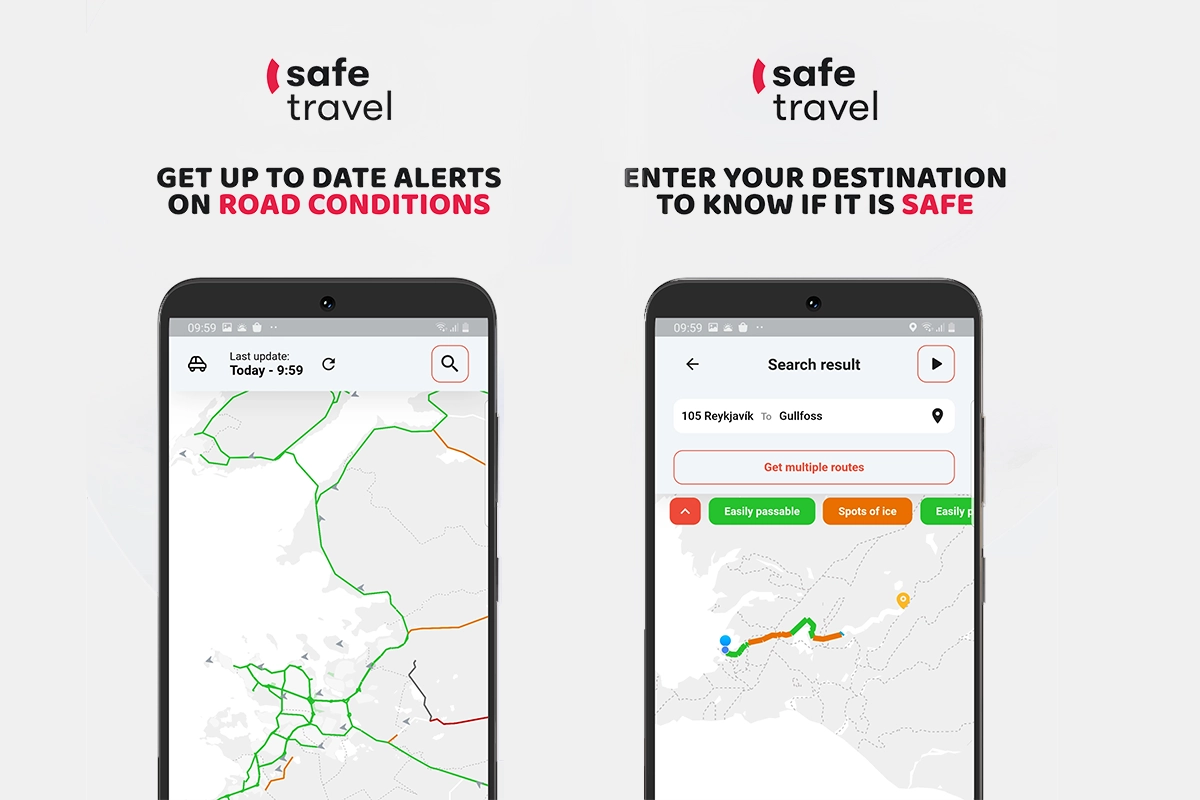 De safetravel app in IJsland