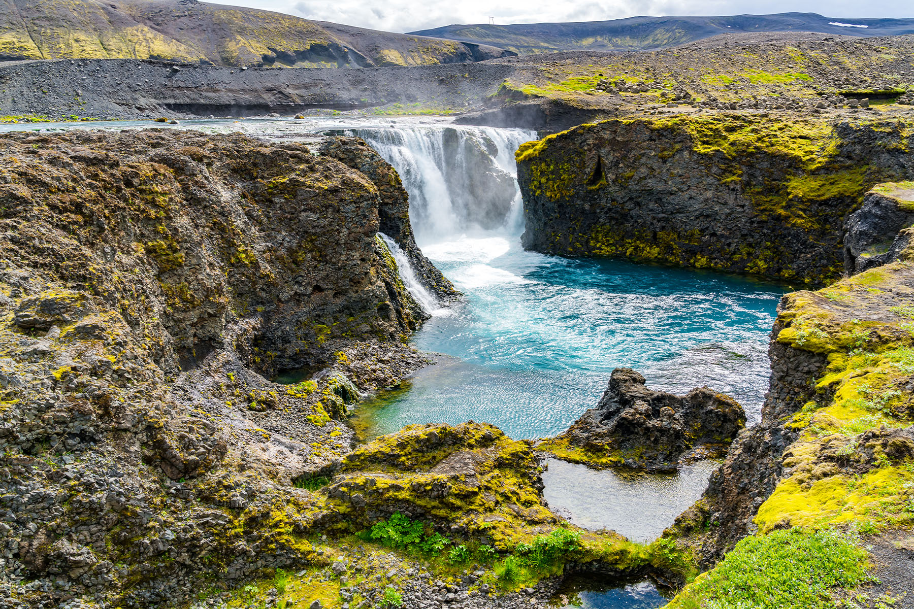 De Sigöldufoss waterval in IJsland