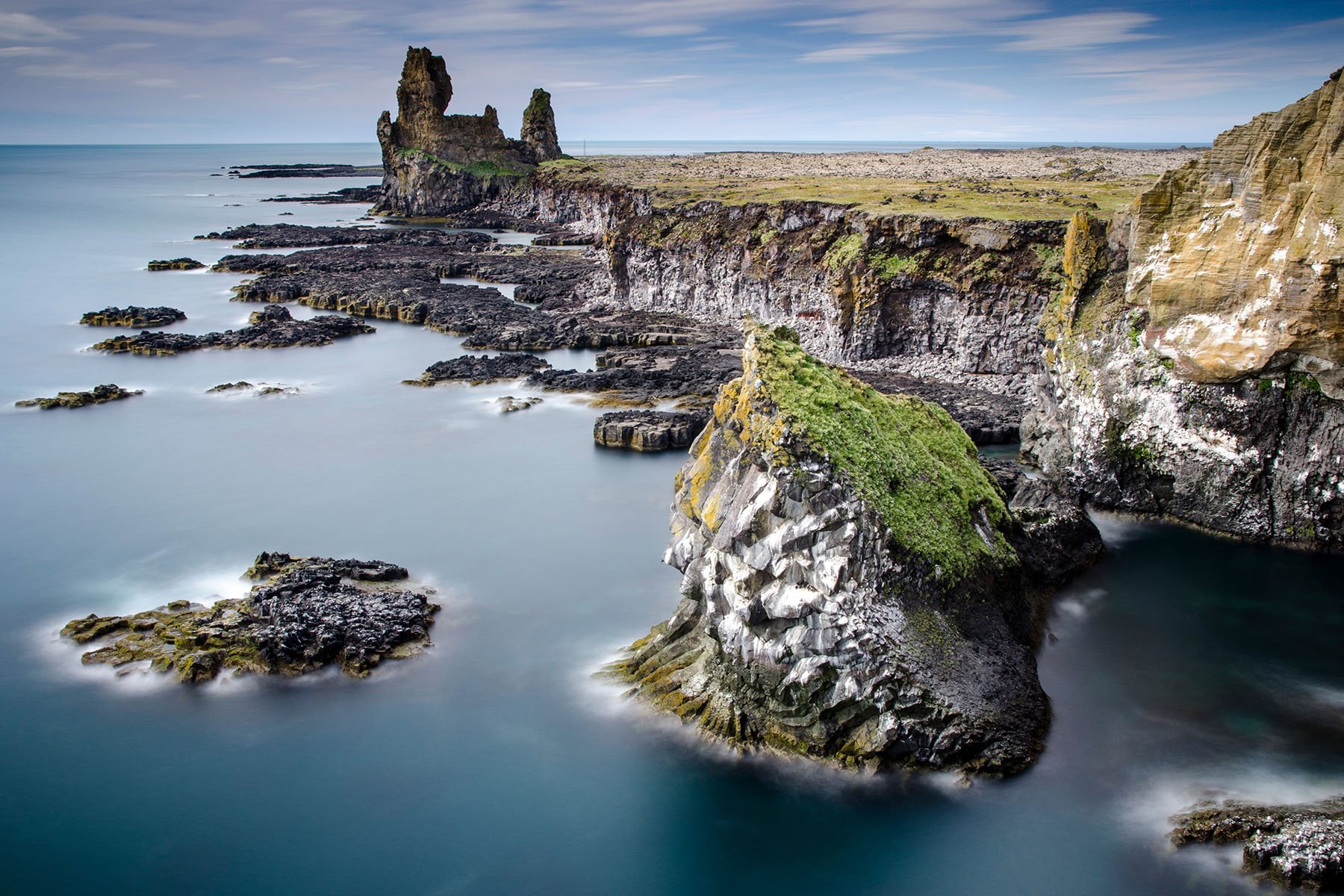 Het snaefellsnes schiereiland in het westen van IJsland