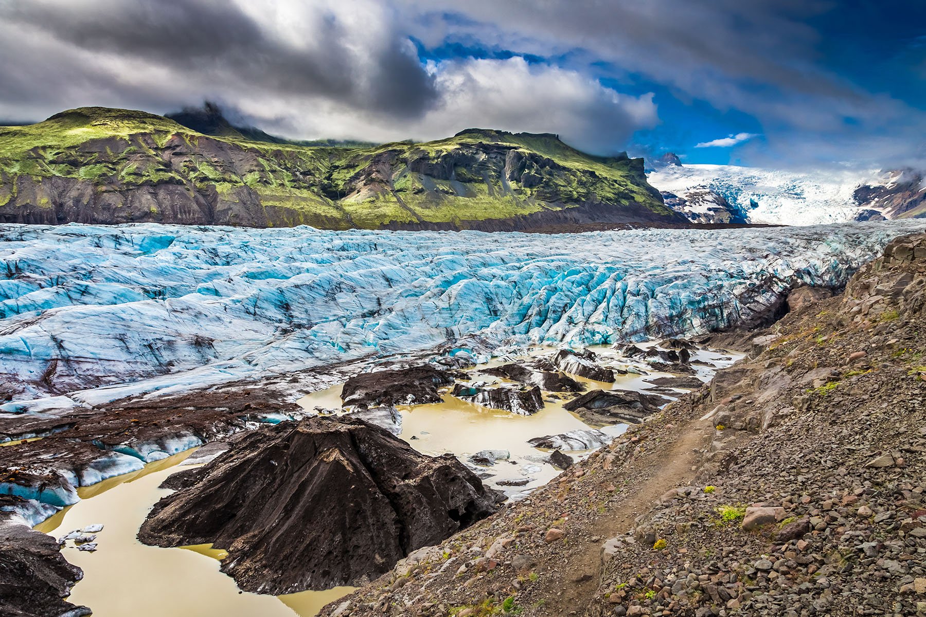 De Vatnajokull gletsjer in IJsland